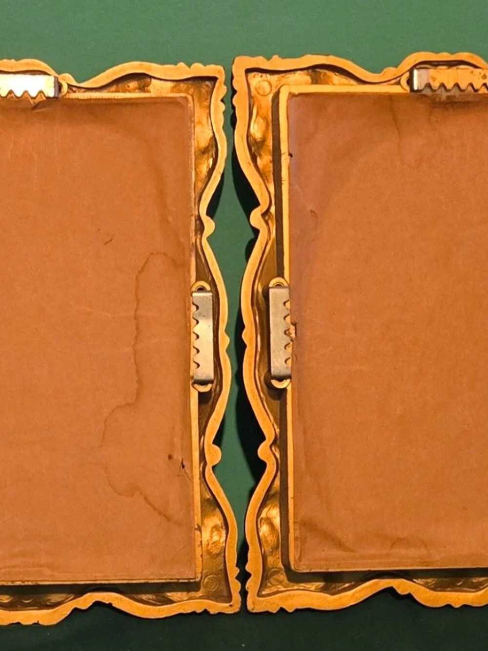 Set of 2 Homco Vintage Gold Ornate Hollywood Regency Baroque Resin Wall Mirrors